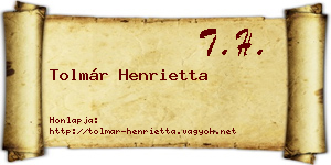 Tolmár Henrietta névjegykártya